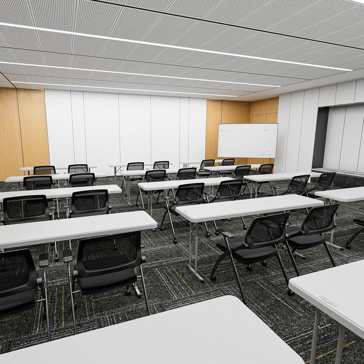 6 Pack Stackable Conference Room Chairs with Wheels, Folding Office Chair