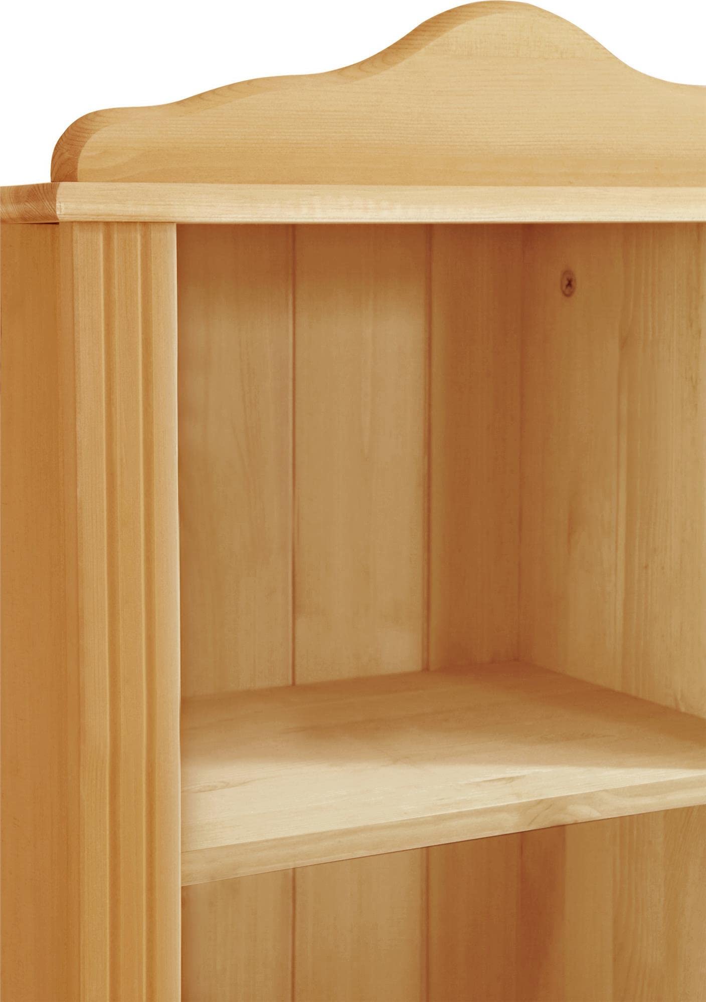 REALROOMS Chester 5 Shelf Open Bookcase, Stained Brown