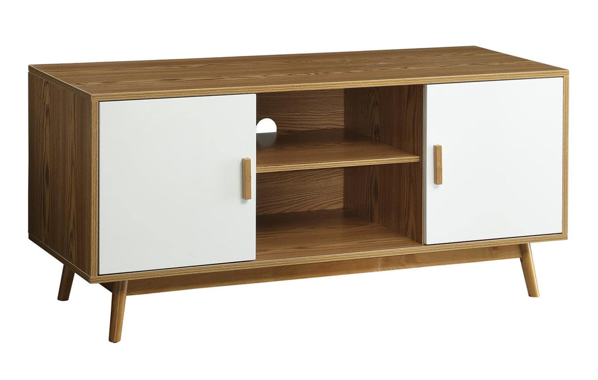 Oslo TV Stand, Woodgrain / White