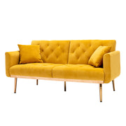 Velvet Couch, Tufted Loveseat Sofa with 2 Couch Pillows,Accent Sofa Recliner