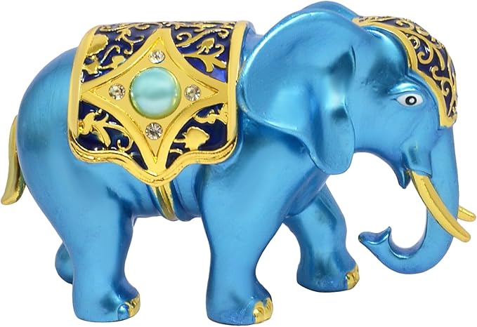 White Luck Elephant Family Prosperity Blessing to Couple Amulet Statue Home Decor