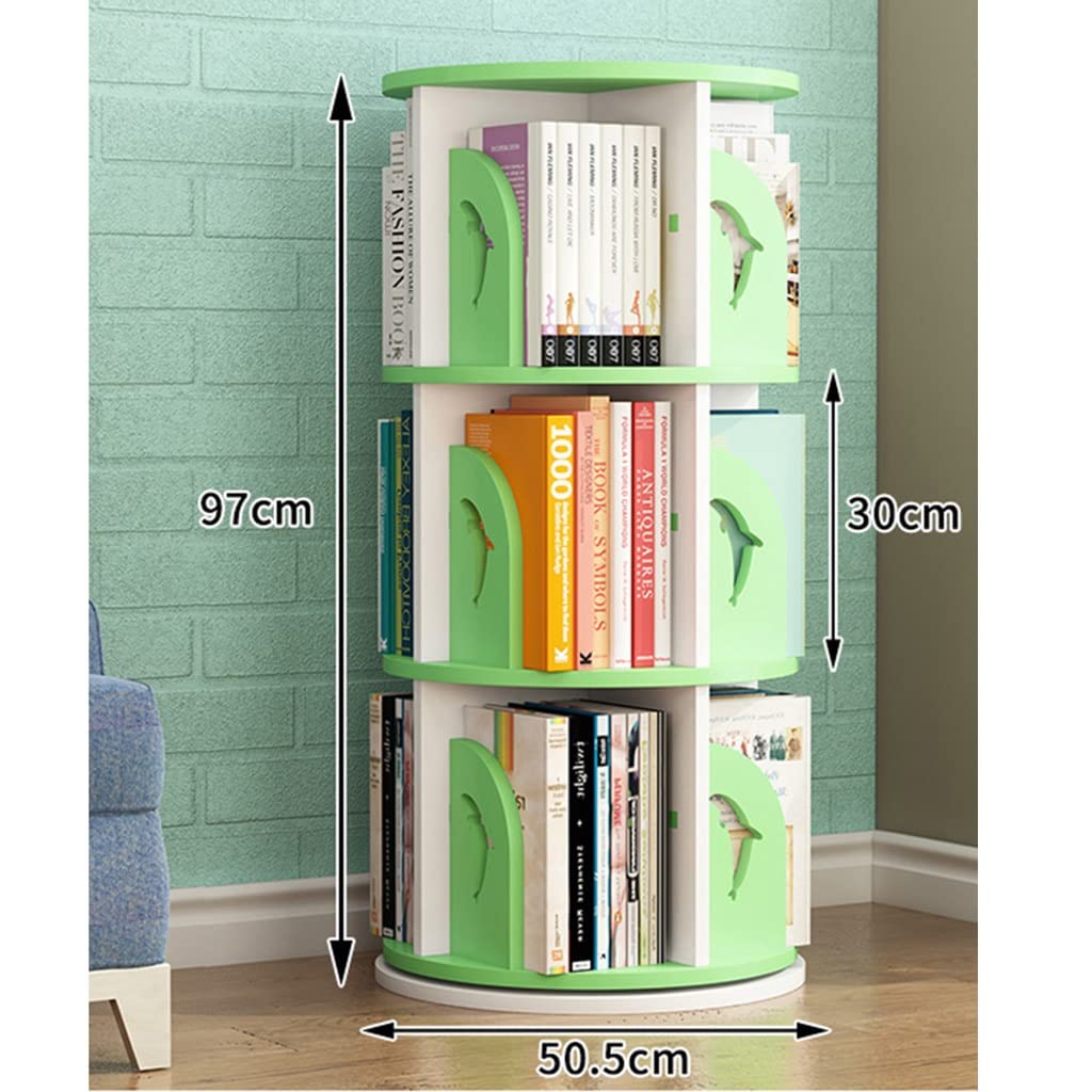360° Rotating Bookshelf, Floor Standing Display Bookcase, Storage Rack for Kids&Adults