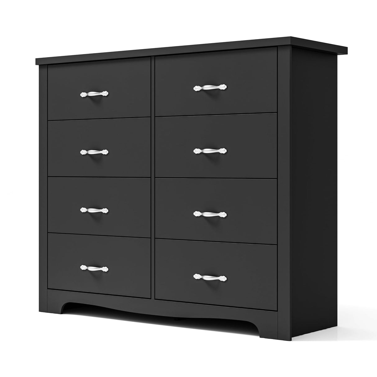 8 Drawer Double Dresser, Black Dresser