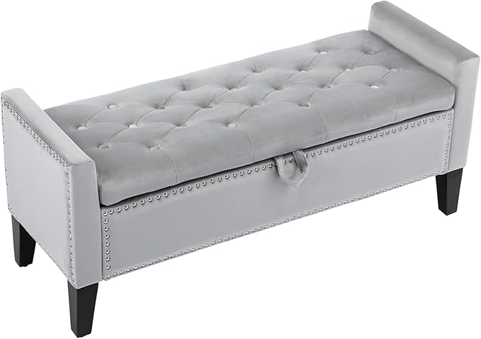 Upholstered Button Tufted End of Bed Bench