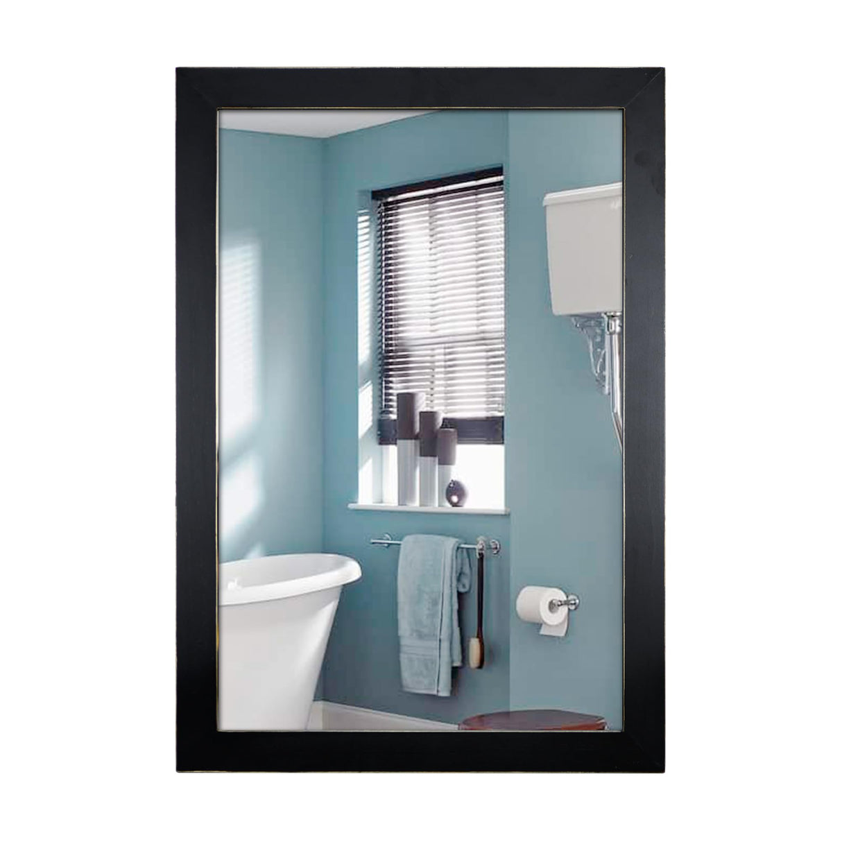 Wood Farmhouse Wall Mirror Hanging Wall Mirror for Living Room or Bathroom