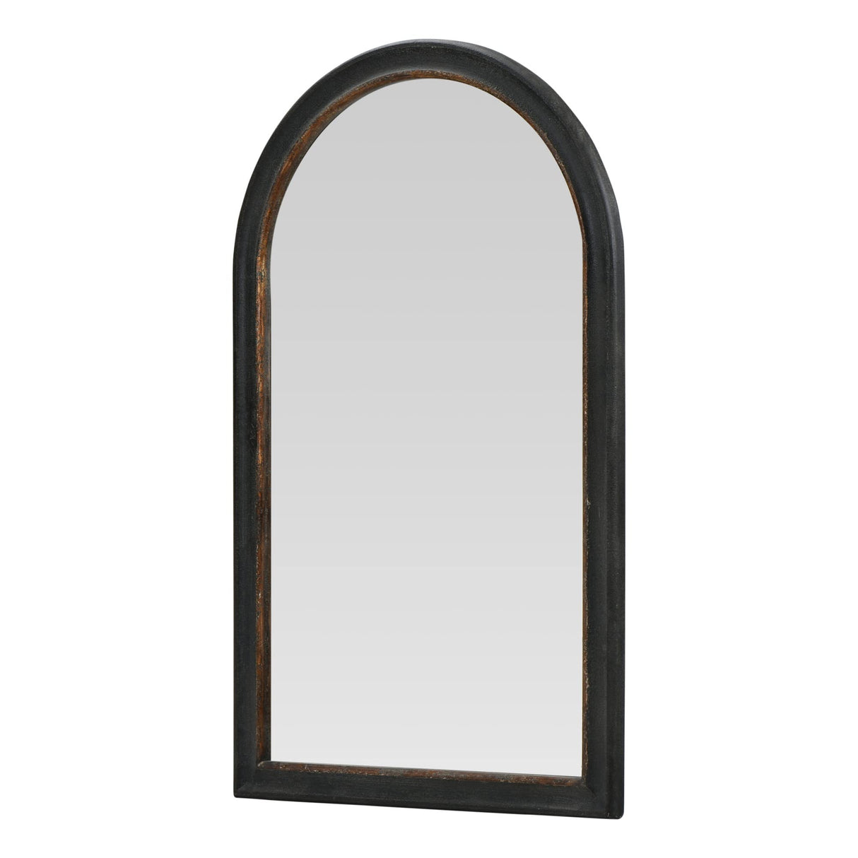 Distressed Black Wood Framed Wall Mirror