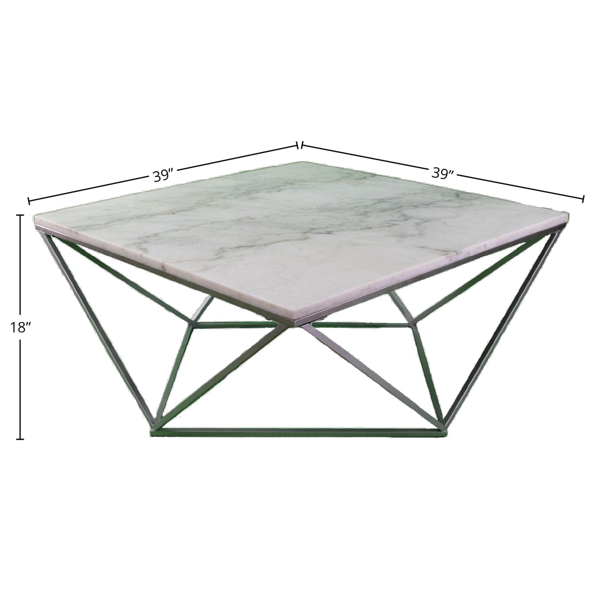 Athens, Marble/Silver Cocktail Table