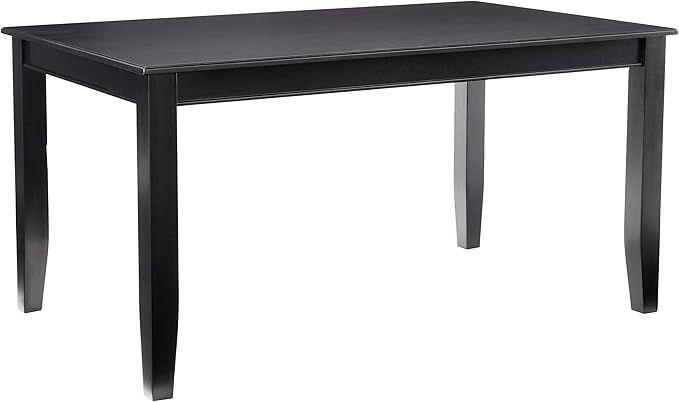 Dudley Rectangle Dining Table - 36x60 Inch Black Kitchen Table with Sturdy Legs