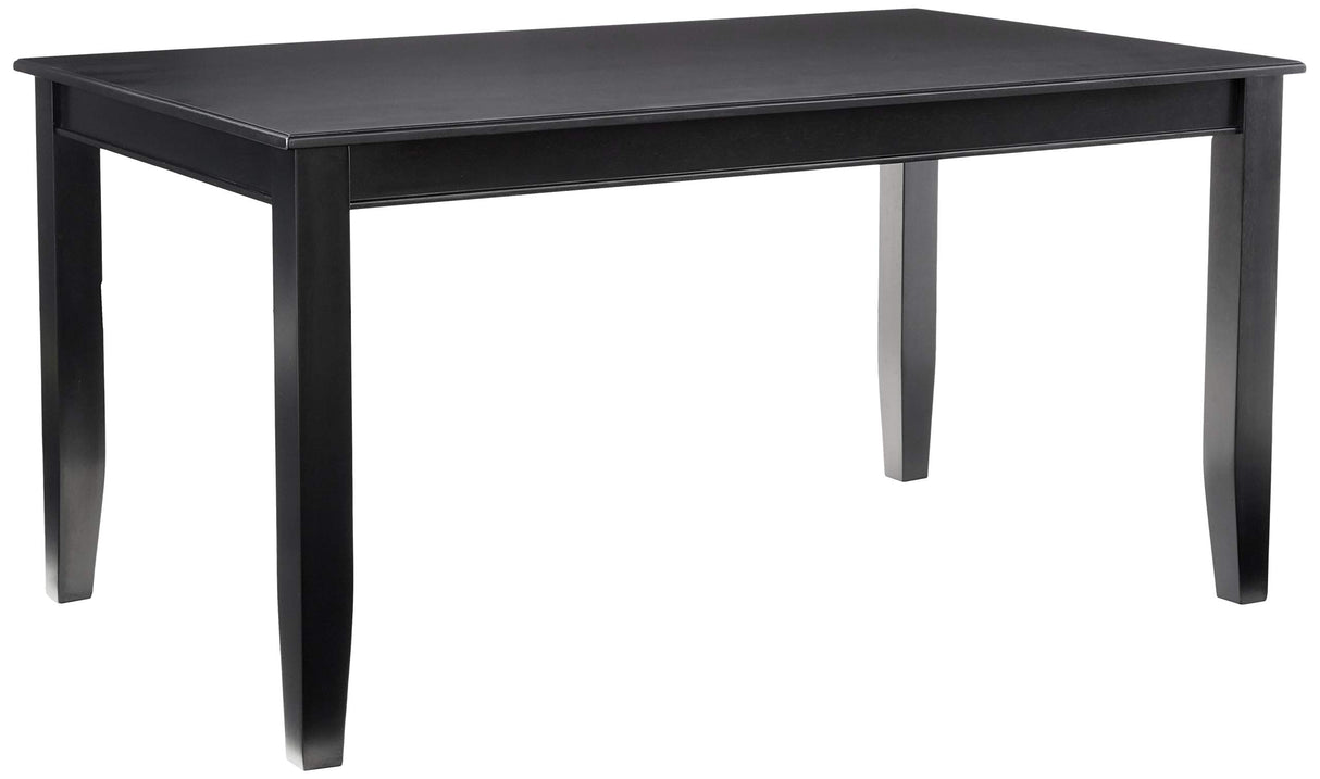 Dudley Rectangle Dining Table - 36x60 Inch Black Kitchen Table with Sturdy Legs