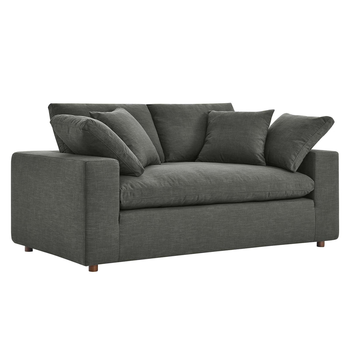 859-GRY Commix Down Filled Overstuffed Loveseat, Gray
