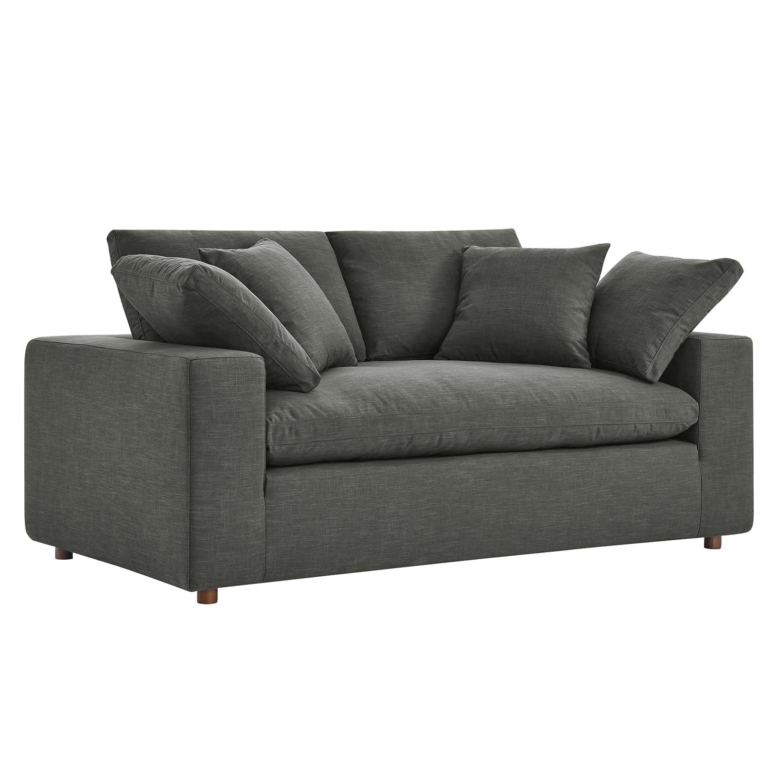 859-GRY Commix Down Filled Overstuffed Loveseat, Gray