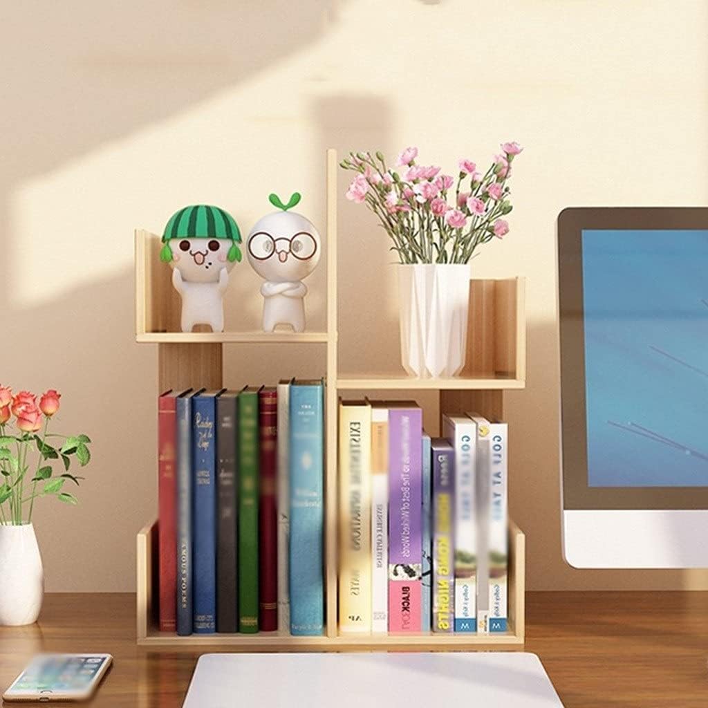 EESHHA Desktop Bookshelf Simple Bookshelf Multifunctional Bedroom Bookcase Creative Economical Multi-Layer Book Cabinet with Drawer