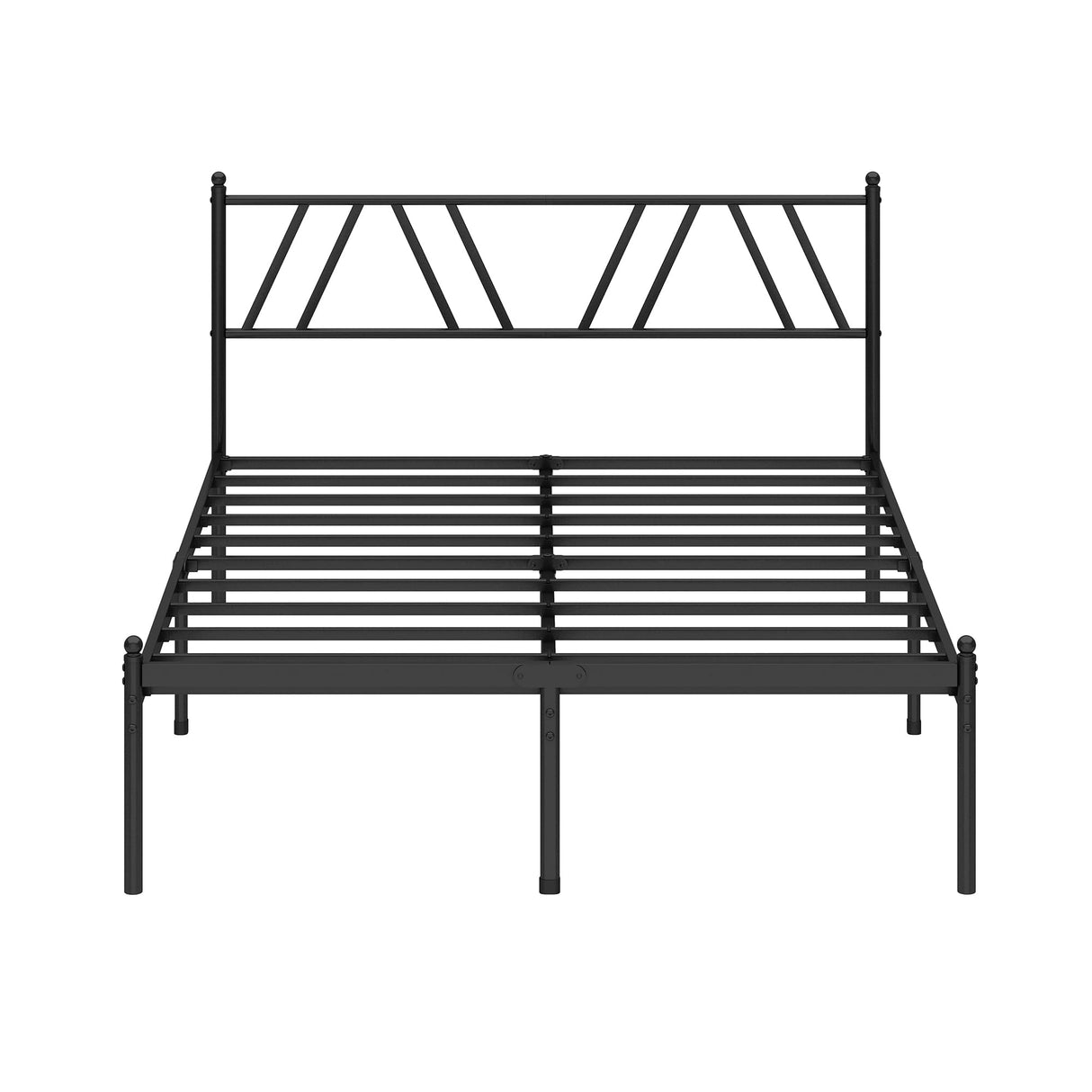 14-Inch Metal Platform Bed Frame with Headboard - Queen Size