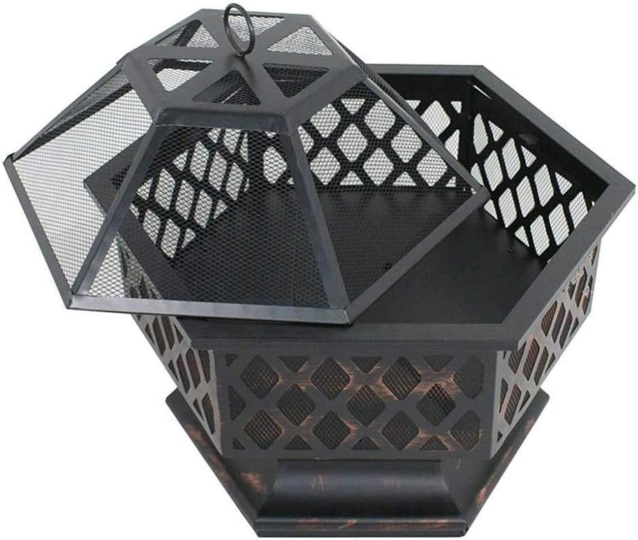 Outdoor Fire Pits Portable Metal Fire Pit Hexagon Design Fireplace Stove