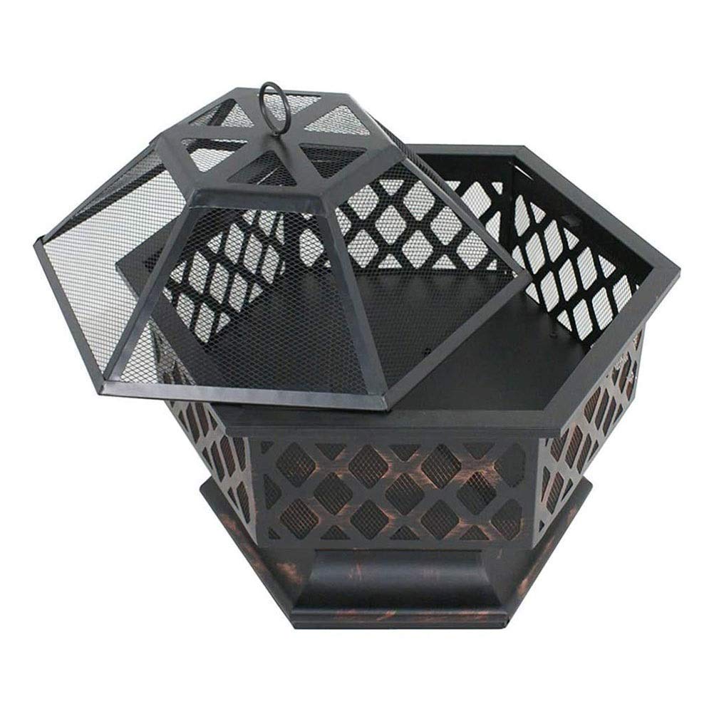 Outdoor Fire Pits Portable Metal Fire Pit Hexagon Design Fireplace Stove