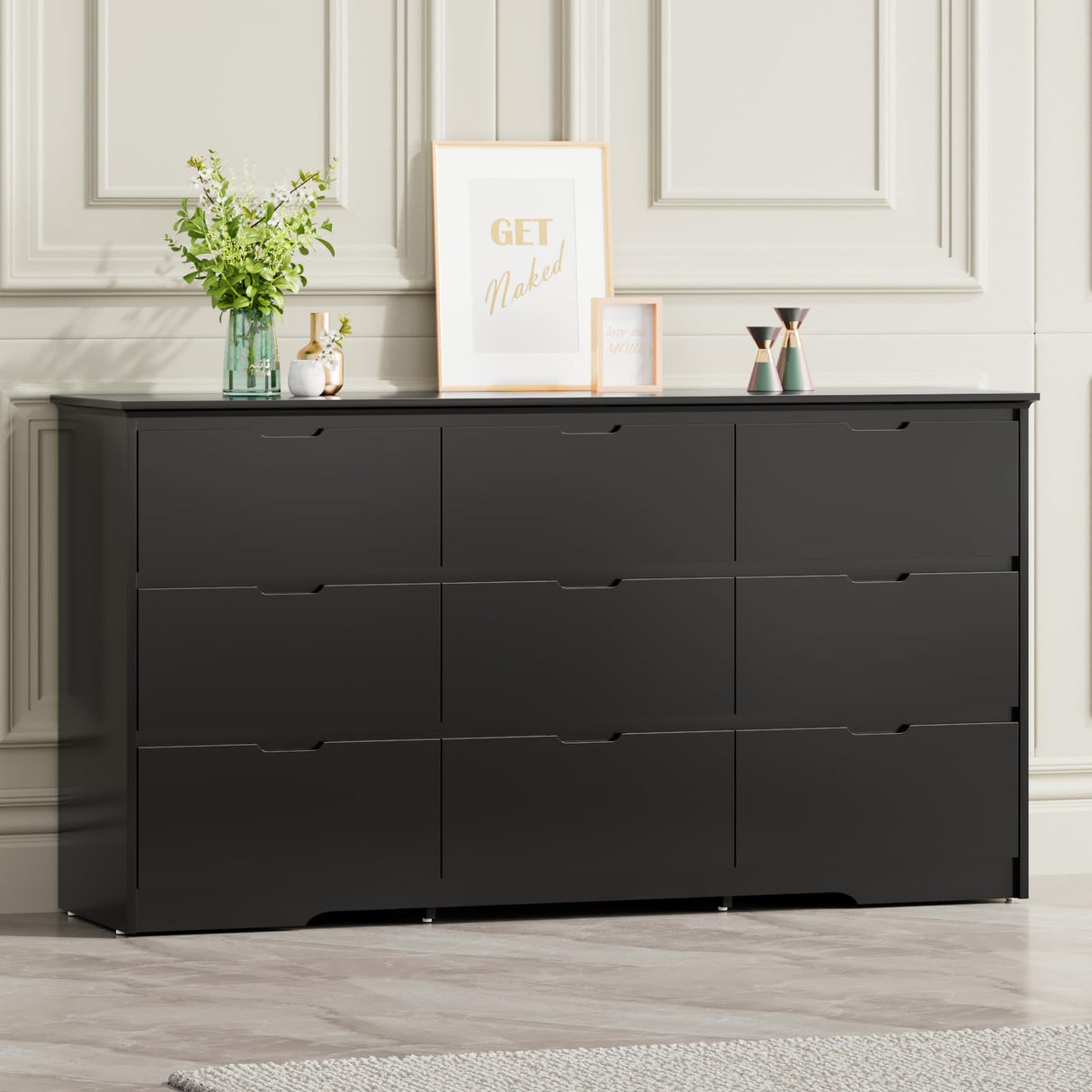 9 Drawer Black Dresser for Bedroom with Deep Drawers, Large Dressers