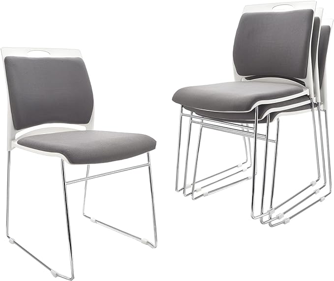 20 Pack Stacking Chairs 1102LB Capacity Home Office Guest Chair Set with Sled Base