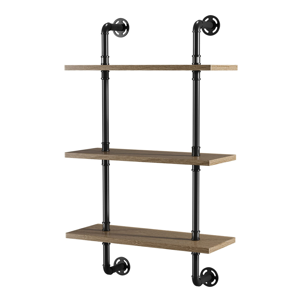 Treiber Industrial 3-Tier Metal 24 in. Floating Shelf for Living Room, Bedroom