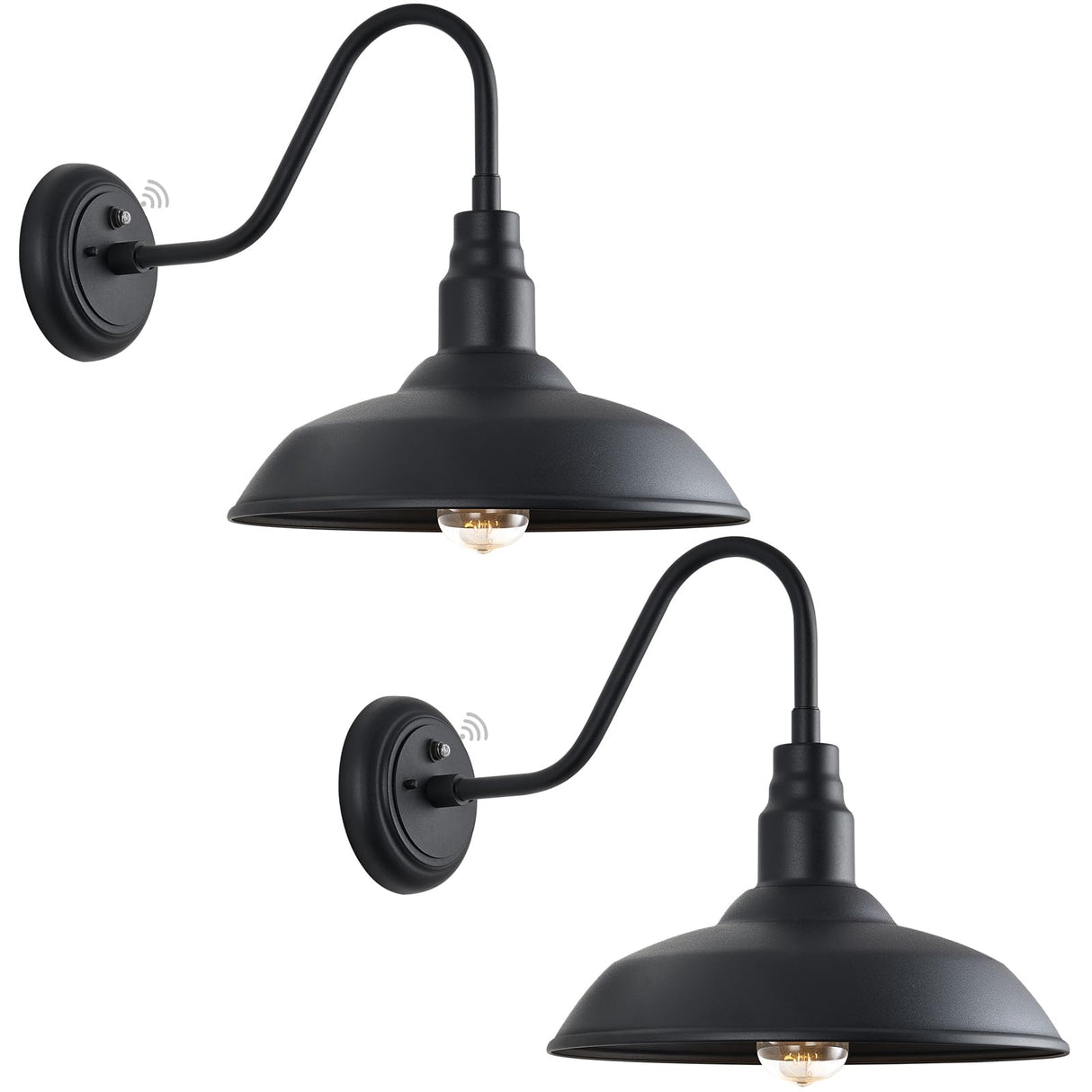 14 Inch Large Dusk to Dawn Gooseneck Light for Farmhouse, 2 Pack Outdoor Barn Lights