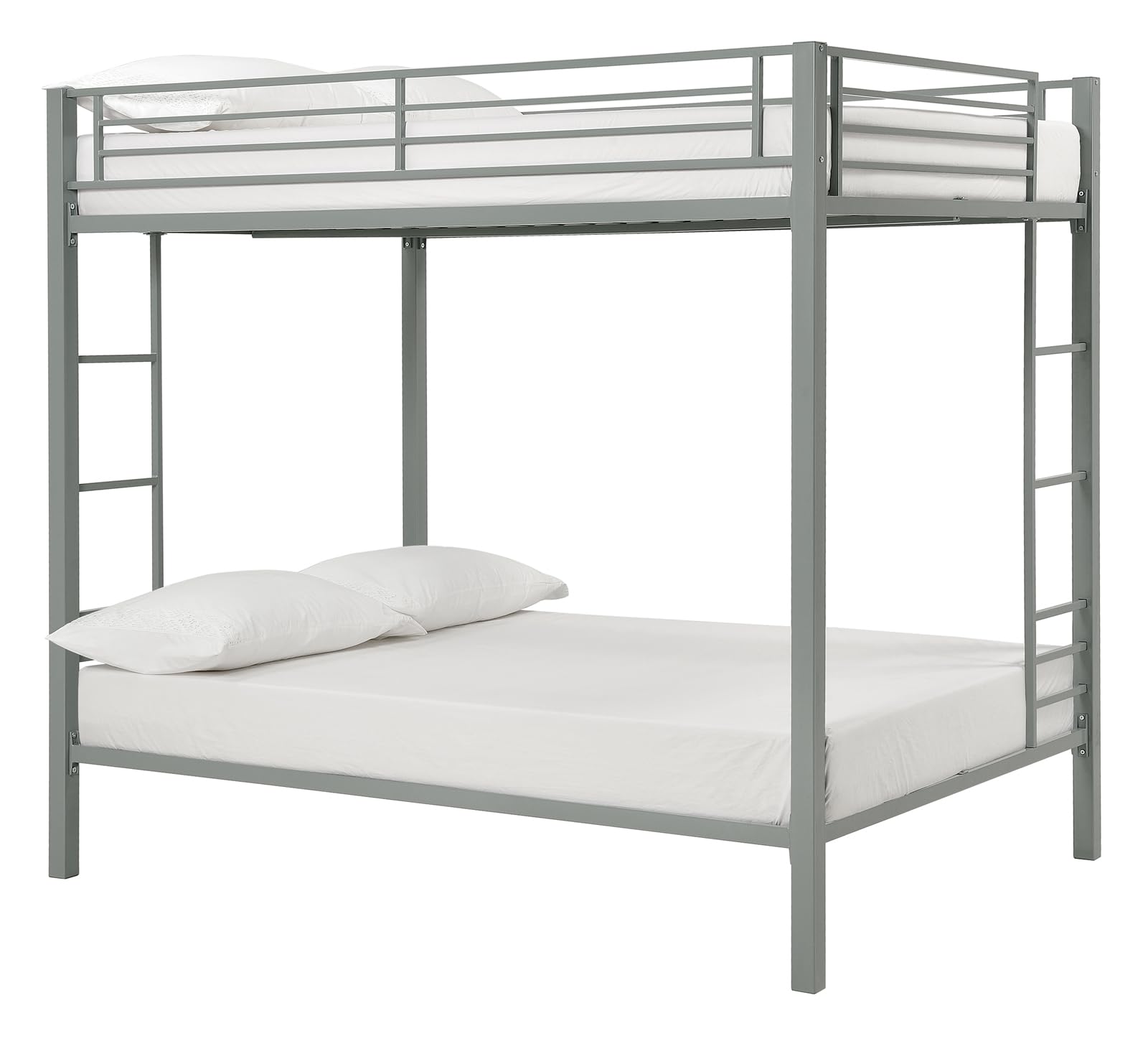 Full Kids Metal Bunk Bed, Silver