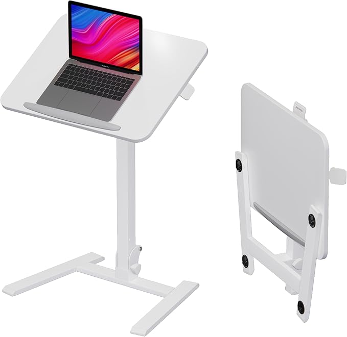 Mobile Folding Desk 25 Inch - No Assembly Sit-Stand Desk,Height Adjustable Rolling