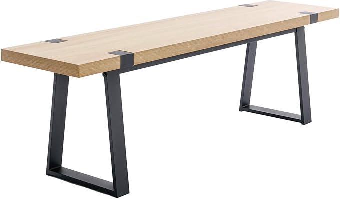 60" Black Dining Bench, Wooden Table Bench