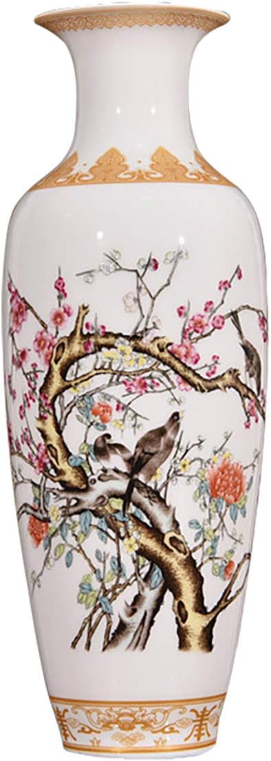 Classic Antique White Clay Ceramic Vases, from Jingdezhen Flower Bird Painting