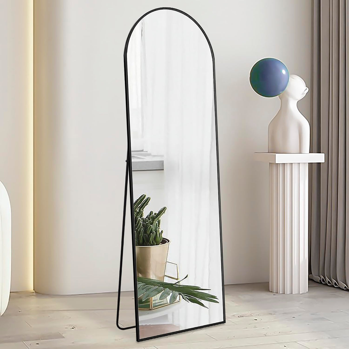 65x20 Mirror Rectangle Full Length Body Door Hanging Wall Mounted Aluminum