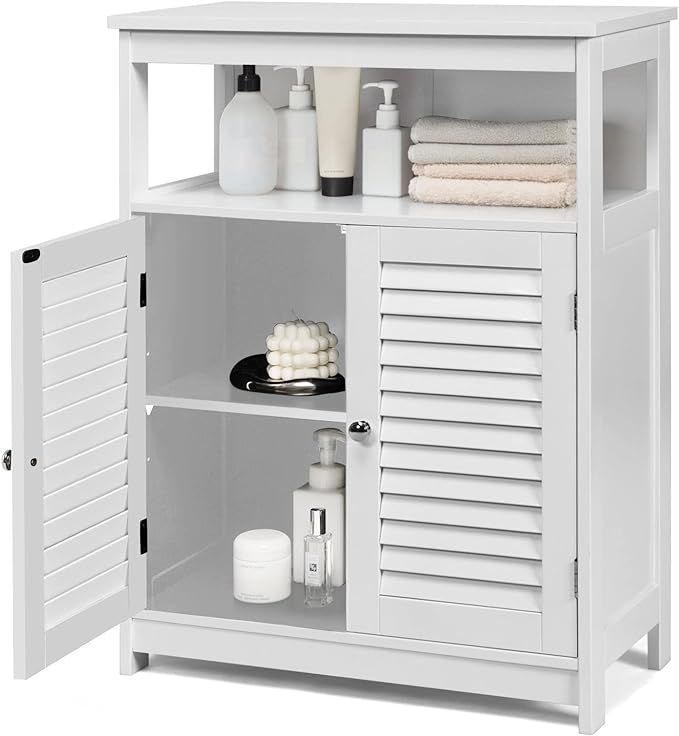 Bathroom Storage Cabinet, Wooden Side Storage Organizer