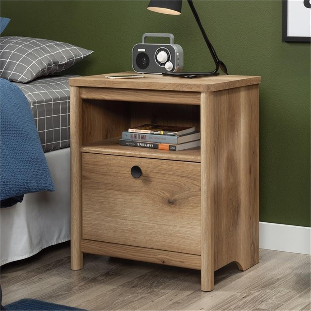 Edge Engineered Wood Night Stand in Timber Oak Finish