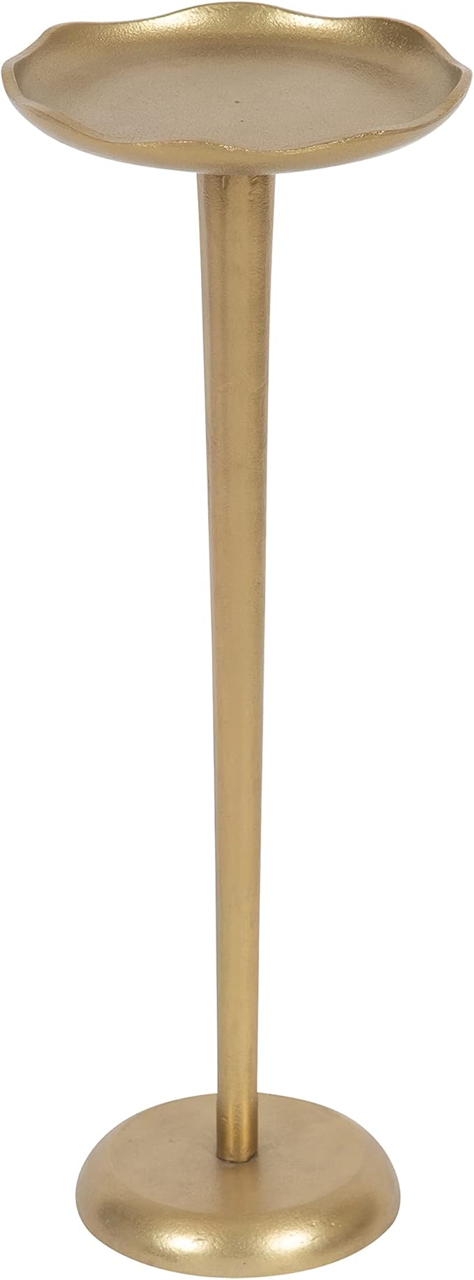 Alessia Modern Decorative Metal Drink Table, 8 x 8 x 22, Gold, Stunning Cast Aluminum