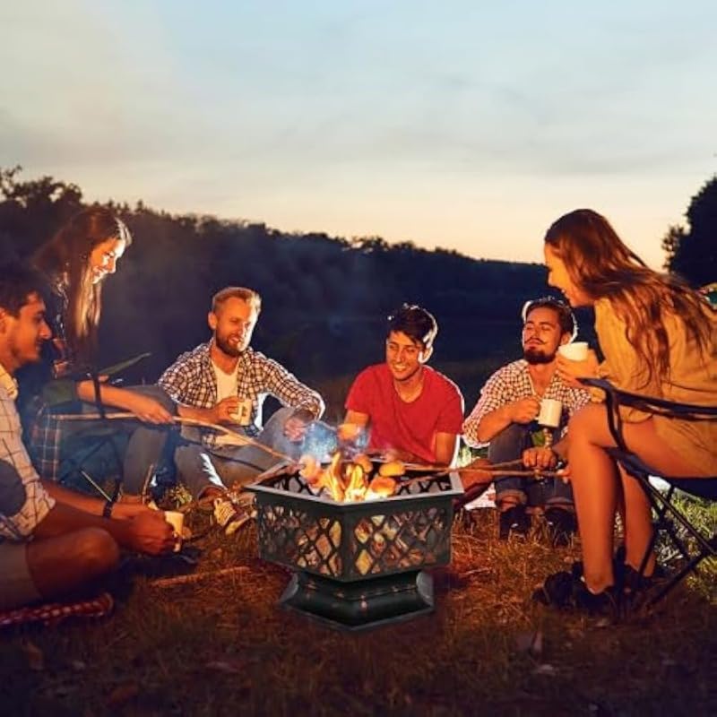 22in Iron Hexagonal red Copper firewood Brazier