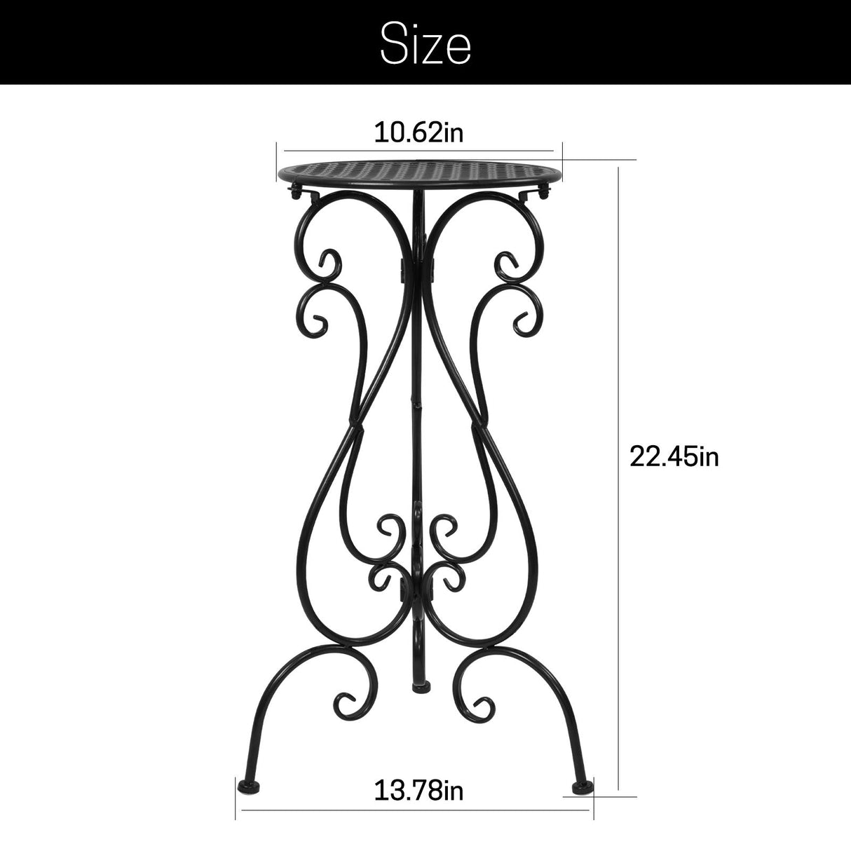 Florence 22.5" Wrought Iron Decorative Plant Stand