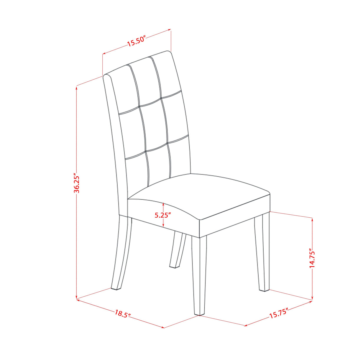 CAAS7-MAH-26 7 Piece Kitchen Dining Table Set Includes A Dinner Table and 6 Burgundy