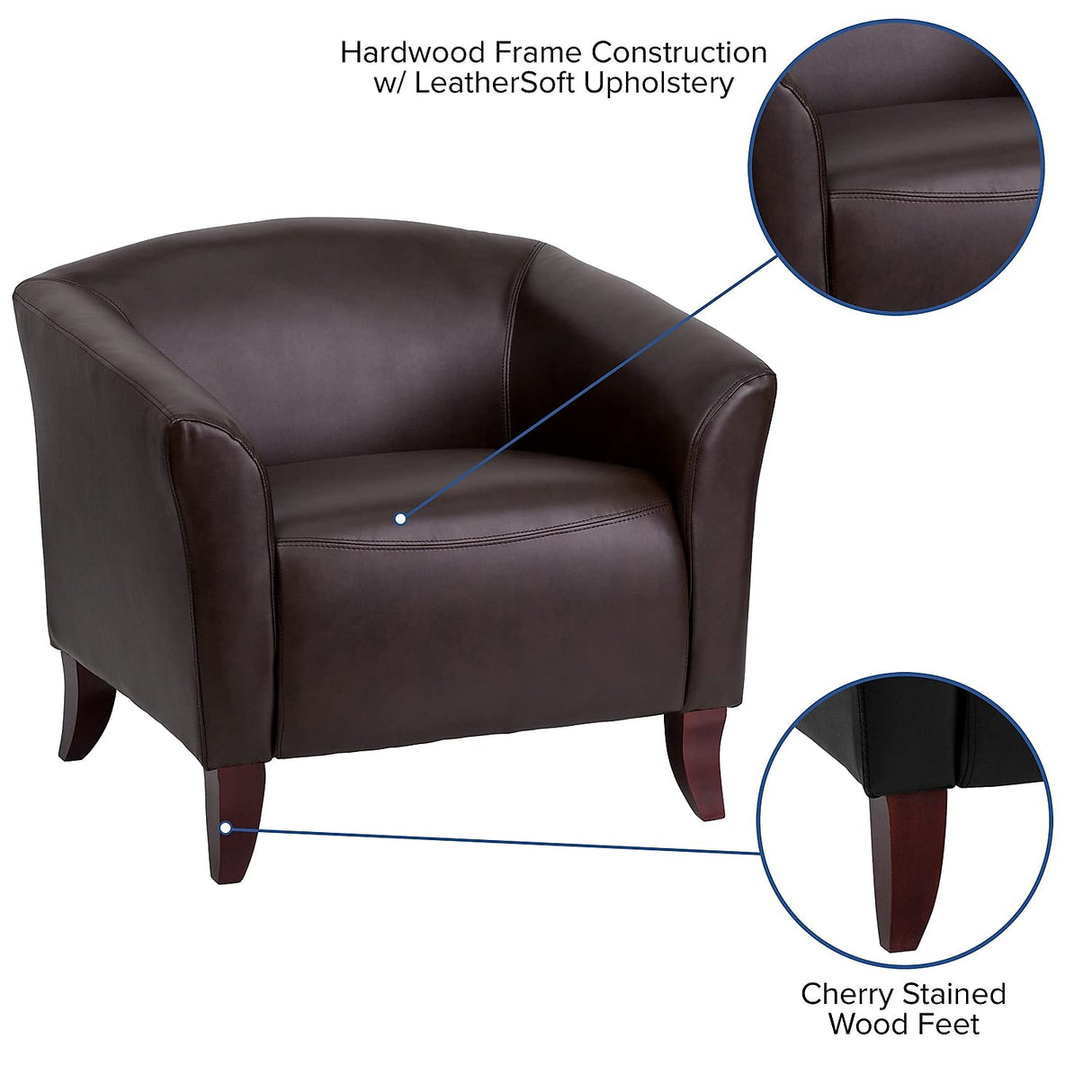 HERCULES Imperial Series Brown LeatherSoft Chair
