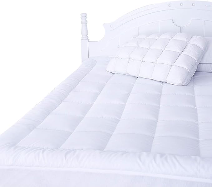 Bamboo_Viscose Mattress Topper Queen Size, Cooling Extra Thick Breathable Mattress pad
