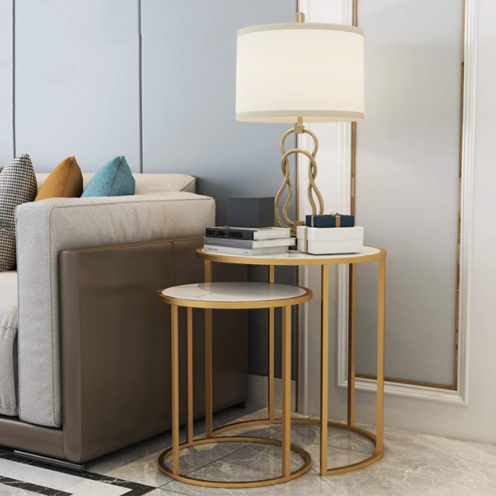 WFF Nordic Round Nesting Table, Metal Side Table for Living Room