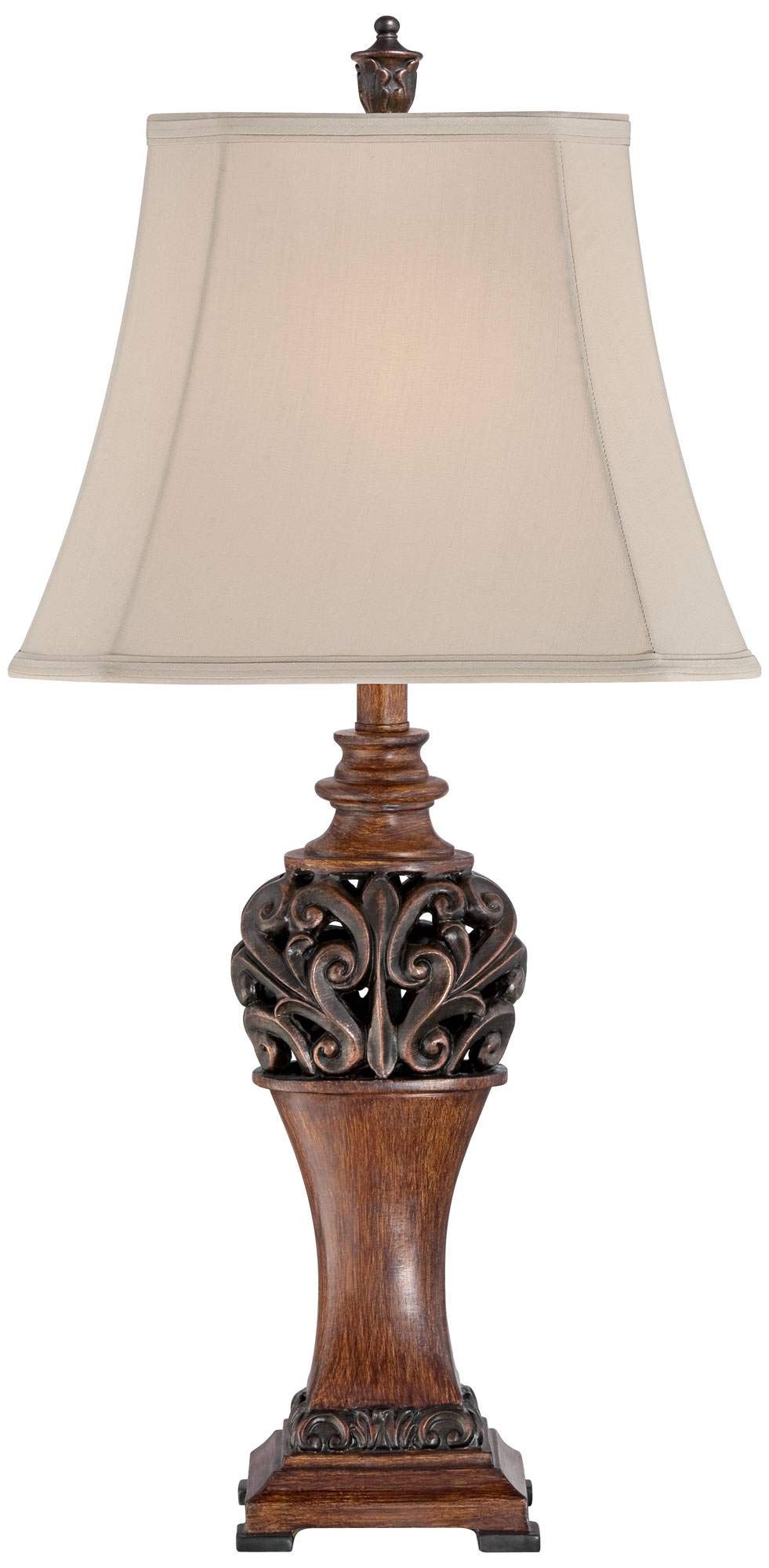 Exeter Traditional Table Lamps Set of 2 - 30" Bronze Carved Leaf Design