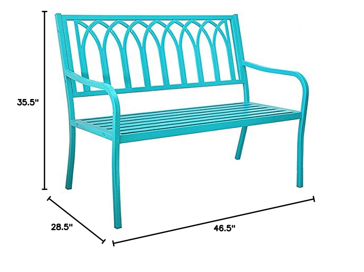 Innova Hearth and Home Lakeside Steel Bench in Soho Blue