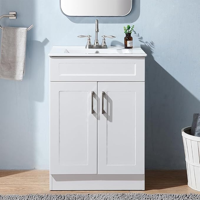 24 Inch Small Blue Bathroom Vanity with Sink