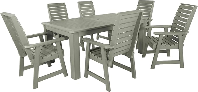 Weatherly 7pc Rectangular Dining Set 72" x 42", Black