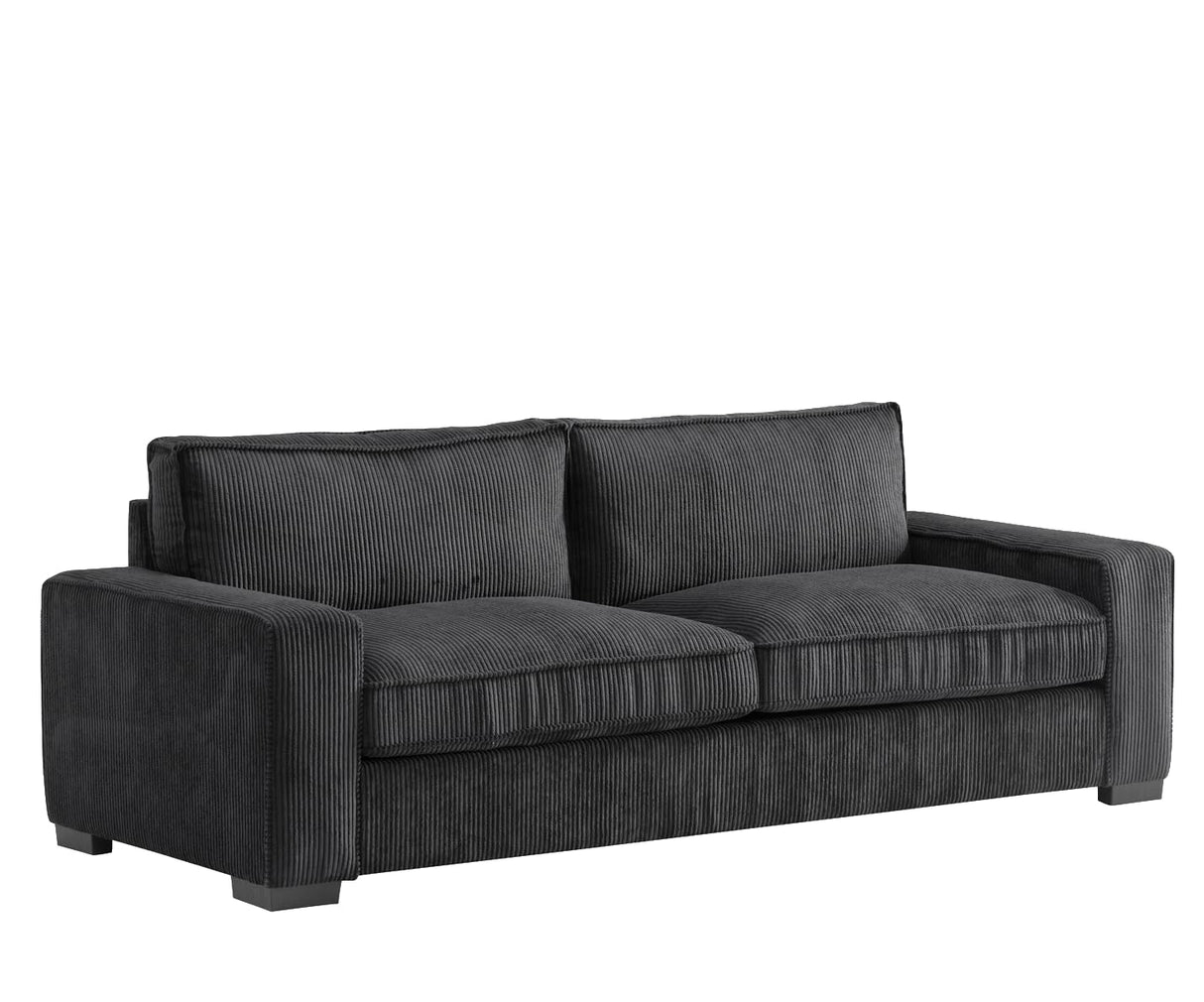 Luxe Living Room Sofa with Soft Corduroy Upholstery, Streamlined Design