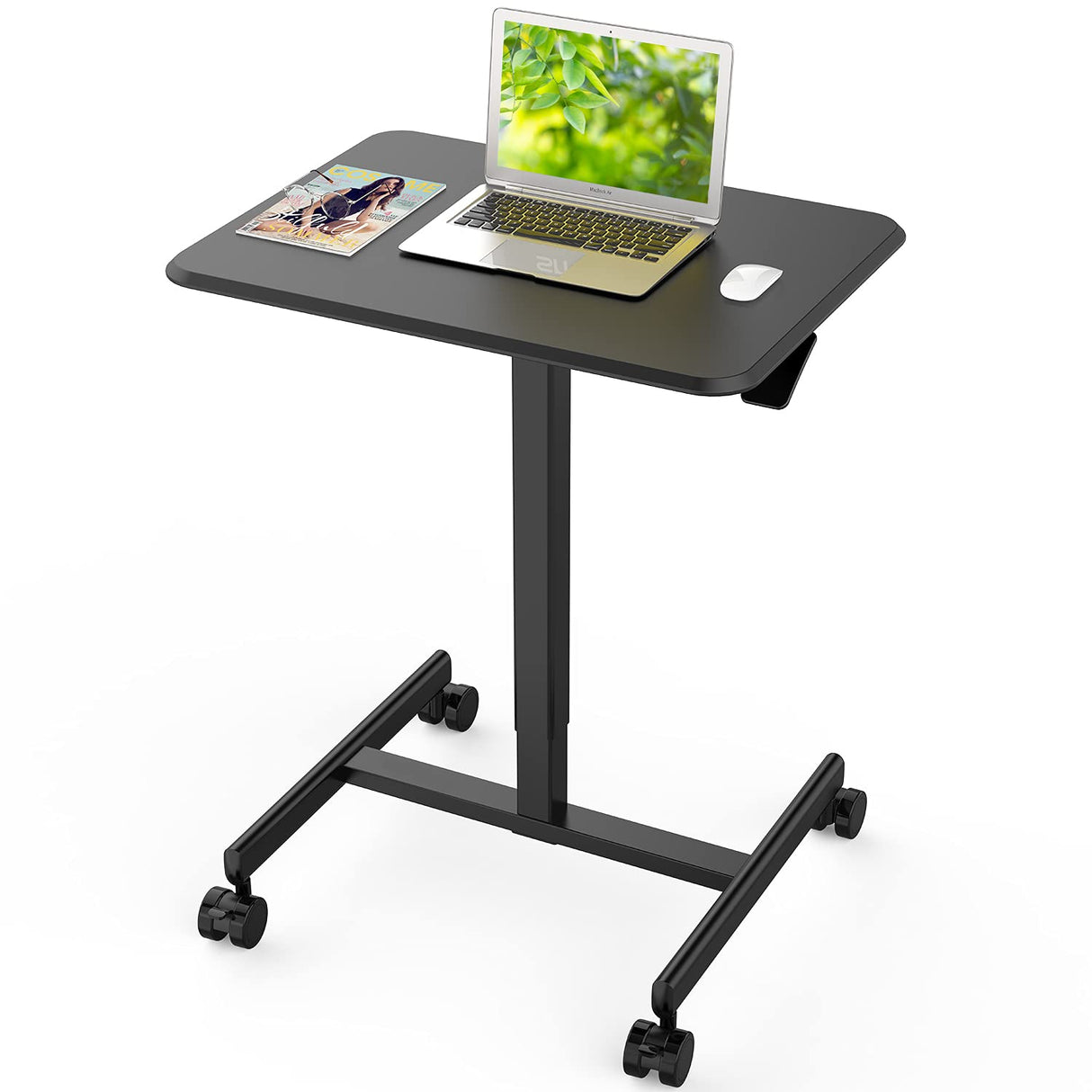 Mobile Laptop Desk, Small Mobile Standing Desk Adjustable Height Mobile Desk Rolling
