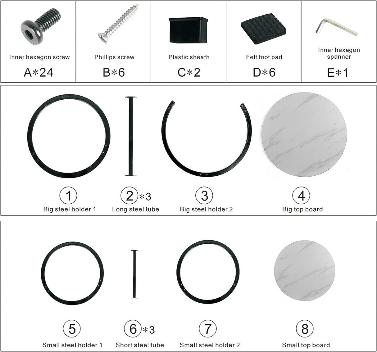 Modern Living Room Coffe Table Small Round Nesting Coffee Table 27" Wood and Metal