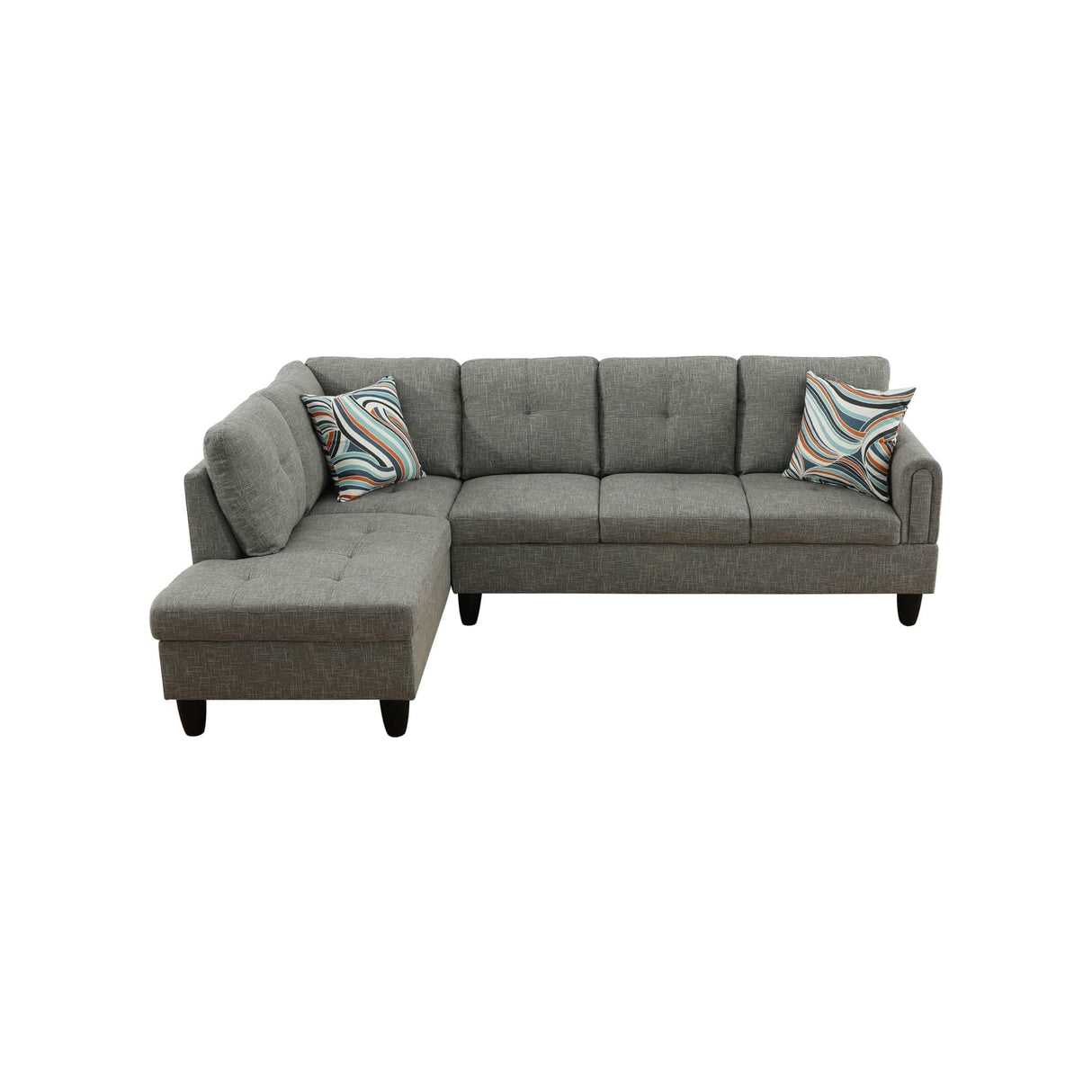 Couch 2 Pieces Sofa with Left Chaise Linen L Shaped Cloud Couch for Living Room