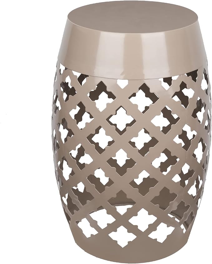 Outdoor Lace Cut Iron Side Table,Patio Garden Stool Coffee End Table Nightstand