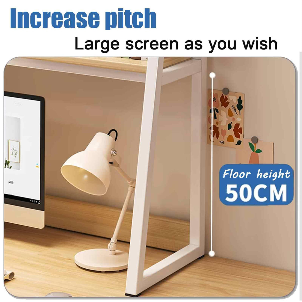 JXCAA Wall Ladder White Small Computer Desk Tall Bookcase Bookshelf Storage, Desktop Bookshelf Organizer, Thickened Steel Frame, with Installation Tools, 3 Layers, 55 X 32 X 90 Cm