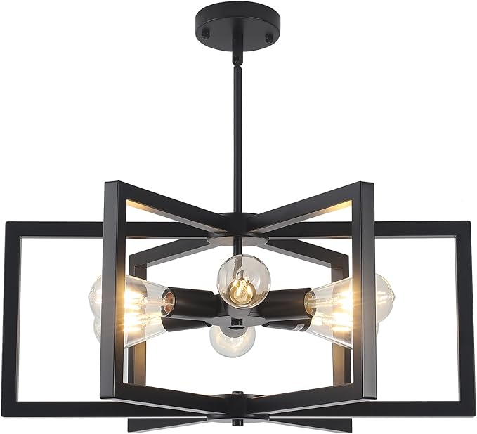 Modern Chandelier, 16.14'' Geometric Industrial Dining Room Chandelier