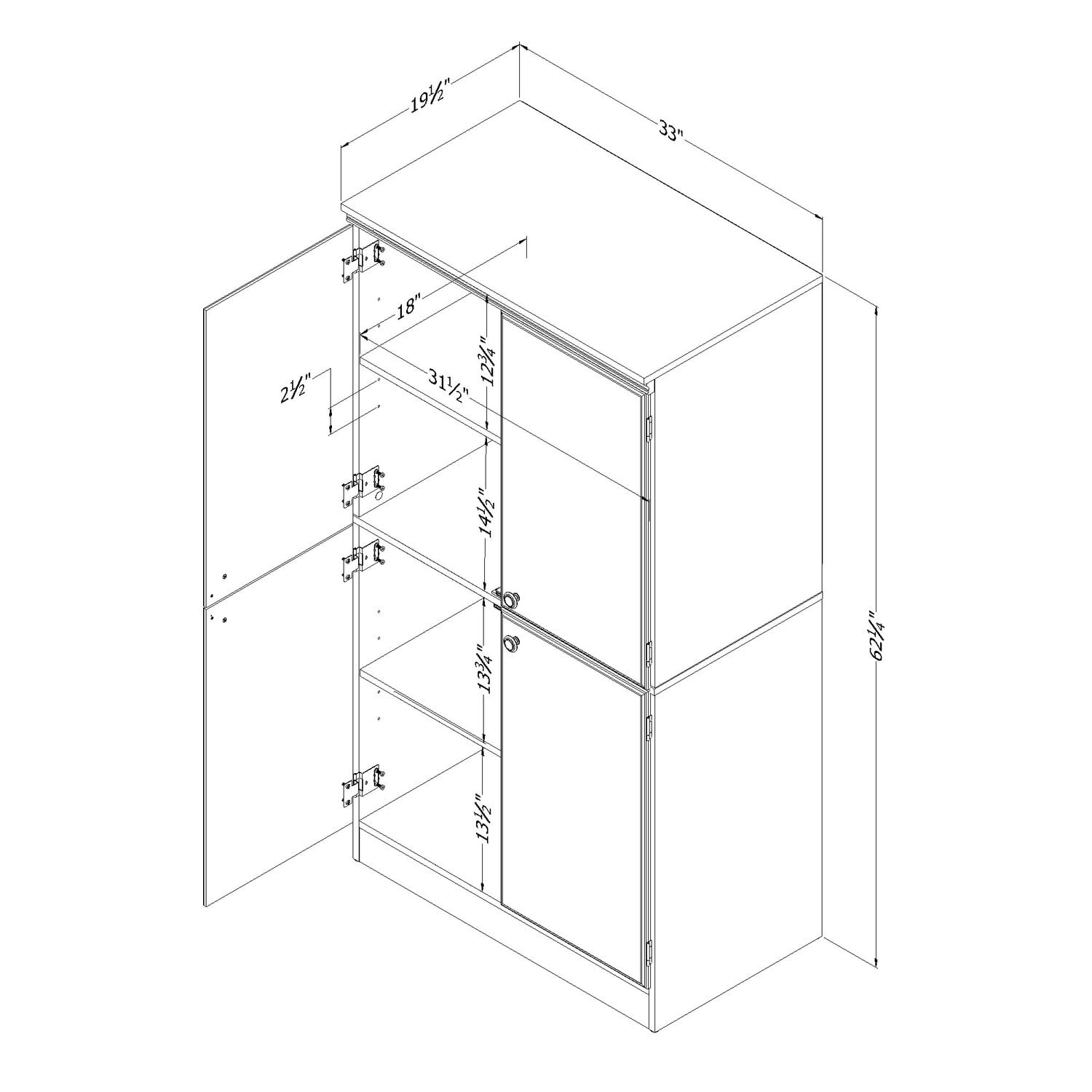 Morgan 4-Door Storage Cabinet-Weathered Oak