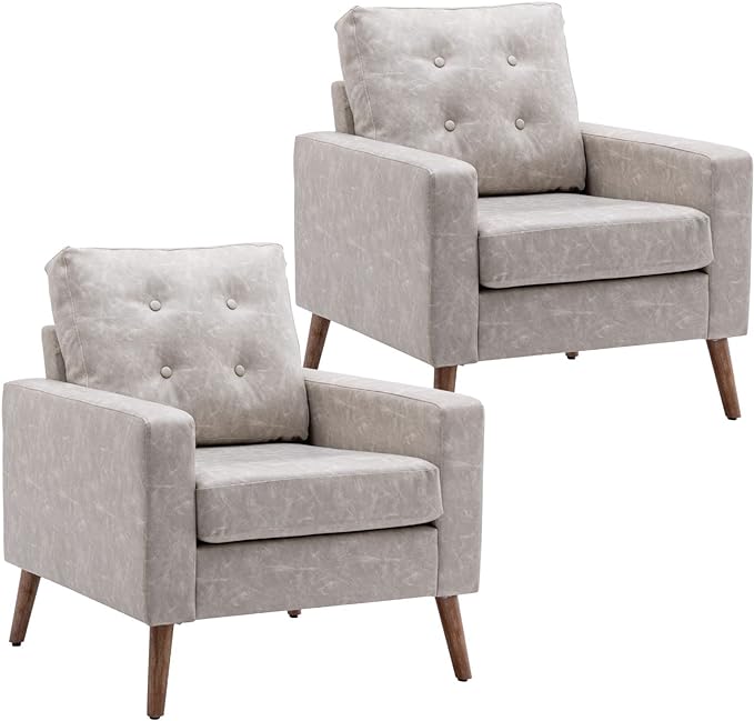 StoneCraft Arlo Tufted Accent Armchair – PU Leather